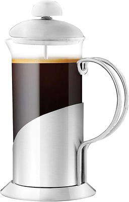 Simpli Press 34-Ounce Stainless Steel and Glass French Press Coffee Maker,  Black 