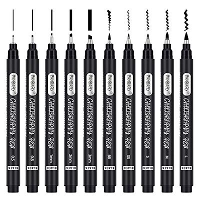 Rilanmit Calligraphy Pens Set for Beginners, Hand Lettering Pens Brush Drawing Markers Kits Chinese Japenese Pens Black Ink F