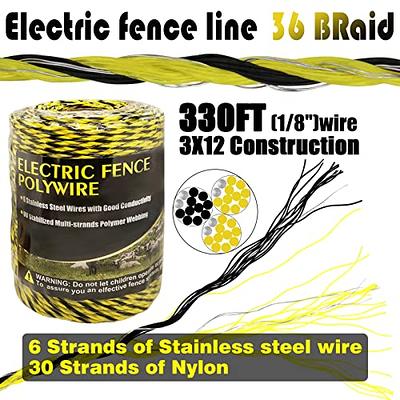HENGTONG Electric Fence Wire 1640 Feet 500 Meters, 6 Stainless Steel  Conductors, Portable Polywire Electric Fence for Livestock, Yellow and  Black - Yahoo Shopping