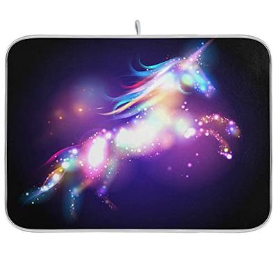 Moudou Magic Unicorn Dish Drying Mat Absorbent Reversible Dish