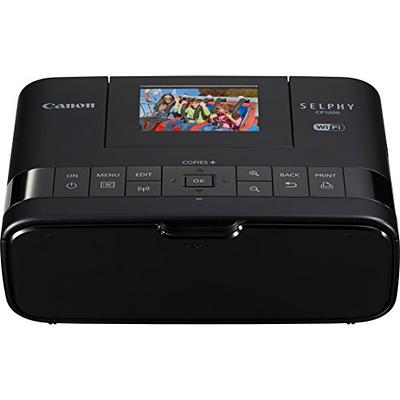 Canon SELPHY CP1300 Wireless Compact Photo Printer (Black) + Canon KP-108IN  Color Ink Paper Set (Produces up to 108 of 4 x 6 Prints) + USB Printer  Cable + HeroFiber Ultra Gentle Cleaning Cloth 