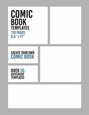 Comic Book Templates: Create Your Own Comic Book Sketchbook, Gray Border -  110 Pages - Over 20 Different Templates - 8.5 x 11 (Blank Comic Book Paper)  - Yahoo Shopping