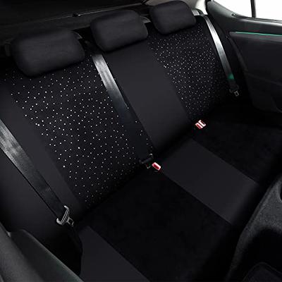 34 Pieces Bling Velvet Fabric Car Seat Covers Full Set Black Bling Car  Accessories for Women, Diamond Steering Wheel Cover Rhinestone Crystal Seat  Belt Cover Center Console Pad Car Decor, Black 