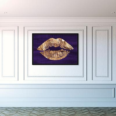 Wynwood Studio Fashion and Glam Wall Art Canvas Prints 'I love my purse'  Handbags - Purple, Black 