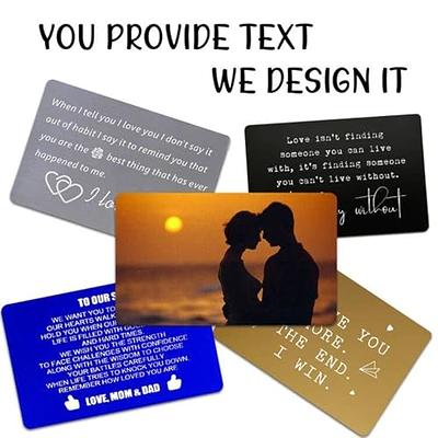 SINKAA Personalized Photo Wallet Insert - Engraved Double Sided Aluminum  Metal Wallet Card Love Note, Anniversary Gifts for Husband, Wife,  Boyfriend, Girlfriend, Romantic Birthday Gift for Him or Her - Yahoo  Shopping