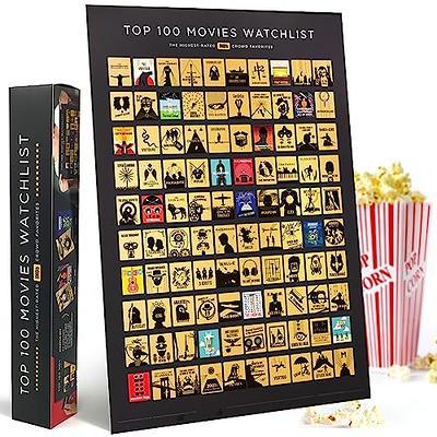 Scratch-Off Bucket List Posters - Top 100 Albums, Books, Movies, or Places  - 23x 16 1/2 