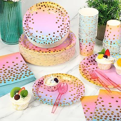 Pastel Rainbow Plates, Birthday, Party Supplies, Birthday Decor, Decorations  - Yahoo Shopping