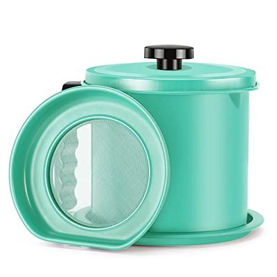 Bacon Grease Container with Strainer, Ourokhome 1.3L / 5.2 Cup Kitchen Used  Cooking Oil Storage Can Grease Keeper with Fine Mesh Strainer and Lid for  Fat, Hot Frying Oil (Aqua) - Yahoo Shopping