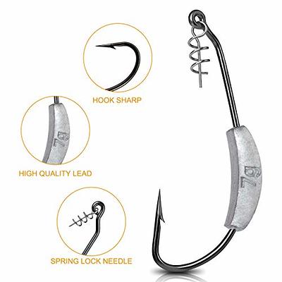 SHUNWEI 25 Pcs/Box Weighted Swimbait Hooks, Weighted Fishing Hooks