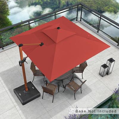  wikiwiki 10' X 13' Cantilever Patio Umbrella Outdoor Rectangle  Offset Umbrella w/ 36 Month Fade Resistance Recycled Fabric, 6-Level  360°Rotation Aluminum Pole for Deck Pool, Beige : Patio, Lawn & Garden