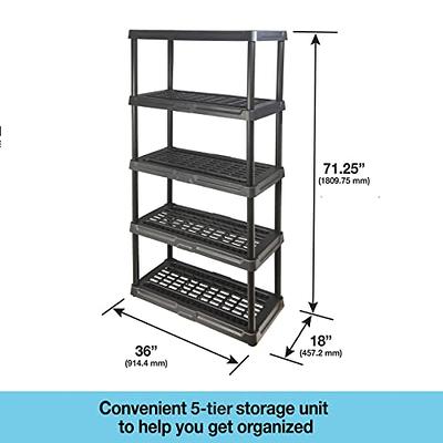 5 Tier Plastic Shelf Shelving Unit Storage Racking Shelves Garage Warehouse Shed