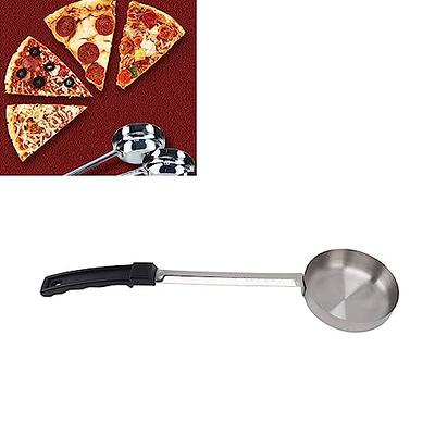 Rubber Handle Flat Bottom Kitchen Spoon,Pizza Spread Sauce Ladle