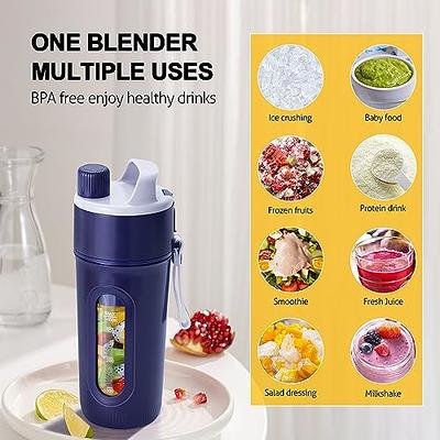 Portable Blender,Personal Hand Smoothie Blender Cup, 7.4V Bigger Motor  Personal Size Blender for Shake and Smoothie, Rechargeable Mini Blender for