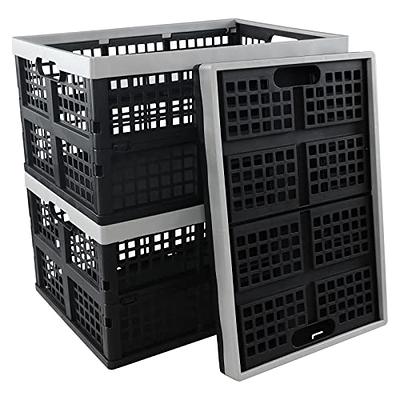 Clevermade 62L Collapsible, Stackable, Plastic Storage Bins/Utility Crates - 3 Pack (Translucent)