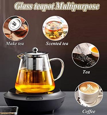 OVENTE 3-Cup Glass Tea Pot with Removable Stainless-Steel Infuser