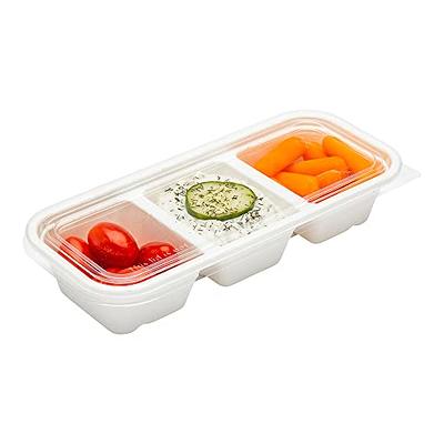LIDS ONLY: Pulp Tek Plastic Dome Lids, 100 Disposable Lids For Food Trays-  Food Trays Sold Separately, Built-In Tab, Clear Plastic Dome Lids, Fits 5