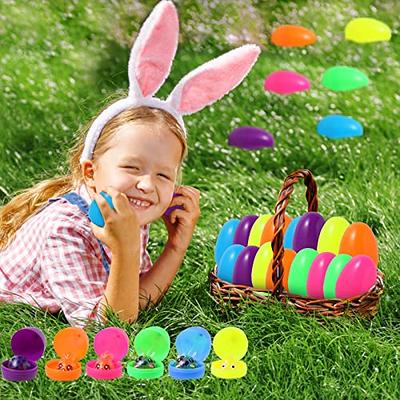 Fun Little Toys 12 Pcs Filled Easter Eeggs with Vehicles Building Blocks  Easter Basket Stuffers Bulk Prefilled Easter Eggs with Small Toys Inside  Party Favors for Kids Toddler Boys and Girls 