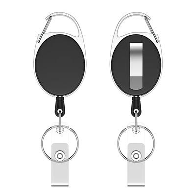 Badge Reels with Belt Clip,Retractable Key Card ID Holder,Strong Keychain  Extender with 2-Vertical Style Clear ID Card Holders(2pack) (Chrome) -  Yahoo Shopping