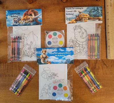 Kids Crayons Or Painting Party Favor Bags. 1 Bag  1 Child Includes 8-4x6  Cards, Personalized Topper & Either 5 Assorted Paint - Yahoo Shopping