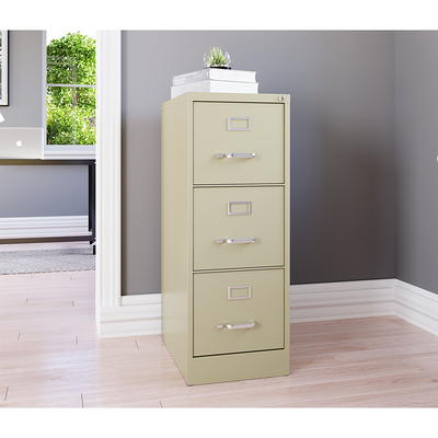 Hirsh 20 Deep Mobile Pedestal File Cabinet 3 Drawer Box-Box-File, Letter  Width, Putty 