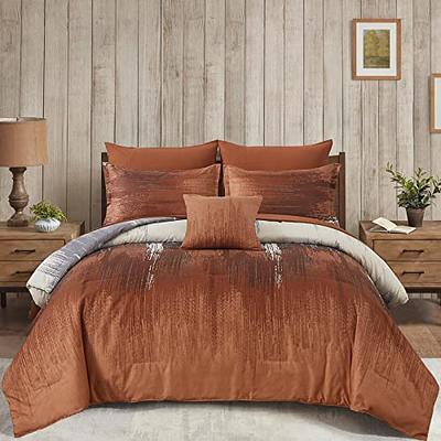  Bedsure Bed in a Bag Queen Size 7 Pieces, Burnt Orange