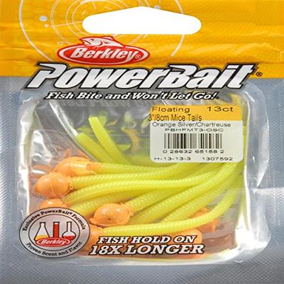 Berkley PowerBait Floating Mice Tails Fishing Bait, Orange Silver