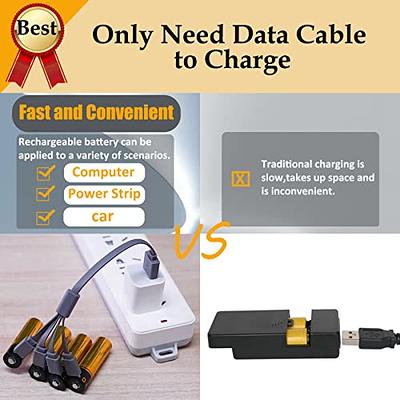 Rechargeable AA Batteries,4 Pc-1.5v AA Lithium Batteries,4-In-1 Type-C USB  AA Rechargeable Battery,2000 mAh AA Batteries Rechargeable,Lithum-Ion