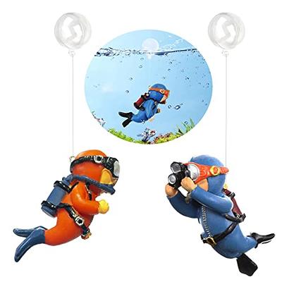 TOYMIS 2 Pack Fish Tank Decorations, Cute Little Diver Aquarium