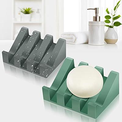 Silicone Soap Dishes with Draining Bathroom Bar Soap Holder for
