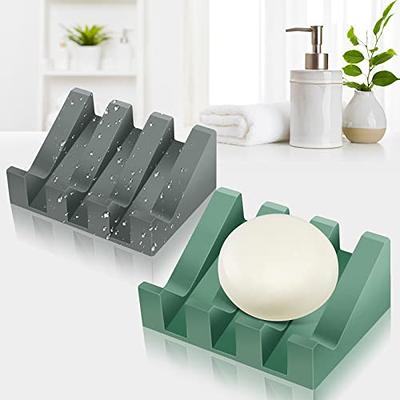 Silicone Soap Dish Self Draining Soap Dish Shower Waterfall Bar Soap Holder  Tray for Kitchen Bathroom Accessories 