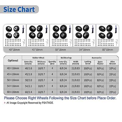  OwnMy 50 x 18mm Set of 4 Luggage Suitcase Replacement