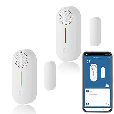 WiFi Door Sensor Alarm: Smart Door Window Sensor with 90db Real-time Alarm,  App Notification,Wireless Door Open Contact Sensor for Home Security  Burglar Alert Compatible with Alexa Google Home (4pack) 