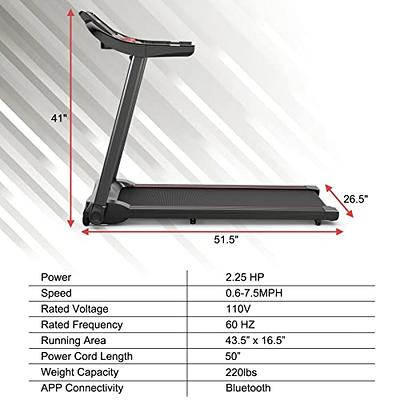 FYC Folding Treadmill for Home - 265lbs Foldable Treadmill Running Machine,  Electric Treadmill Exercise for Small Apartment Home Gym Fitness Jogging