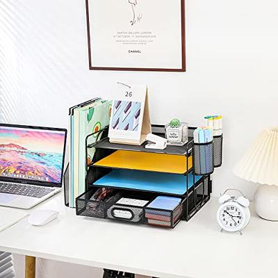 Fellowes Workstation Legal Size Desk Tray Organizer, Wire, Black