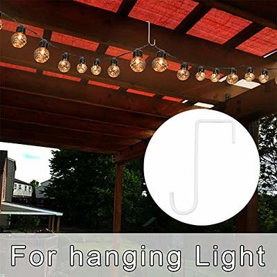  12 Pack Vinyl Fence Hooks,2 X 6 Inch Fence Hangers Patio  Light Hooks, Patio White Powder Coated Steel Fence Hooks For Hanging  Plants, Planters, Bird Feeders, Lights