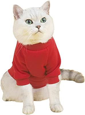 Cat Clothes Winter Warm Faux Fur Sweater Outfit, Fashion high Collar Coat  for Cats and Small Dogs Apparel, Hairless cat Shirts Sweaters 