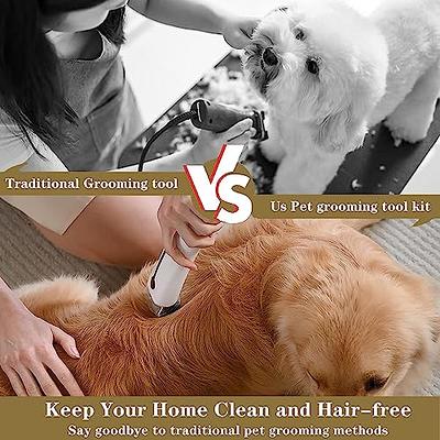 Oneisall 7 In 1 Dog Grooming Kit, Low Noise Pet Grooming Vacuum with 1.5 L  Dust Cup, Dog Vacuum for Shedding Grooming, with 7 Professional Grooming