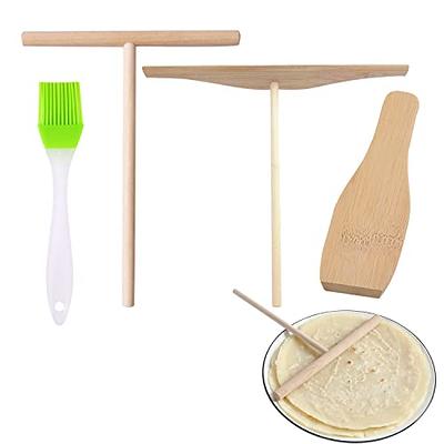 4 Pcs Crepe Spreader Stick and Spatula Kit with Random Color Oil Brush for  Fit Large Crepe Pan Maker - Yahoo Shopping