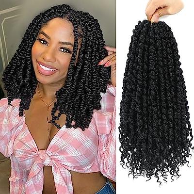 3 Packs Passion Twist Hair 24 Inch Pre-Twisted Crochet Passion Twisted  Crochet Braids Hair Pre-Looped Synthetic Long Bohemian Twist Hair With  Curls