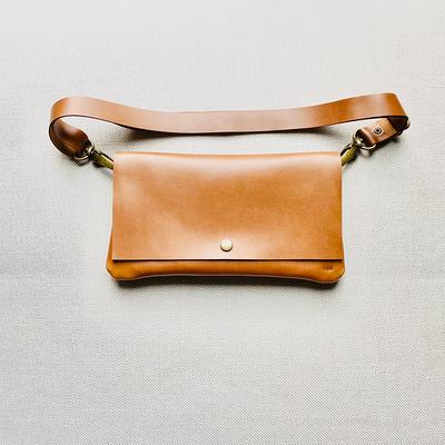 Soft Distressed Italian Leather Sling Crossbody Hip Belt Bag 