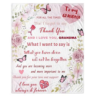 Flannel Blanket for Grandma - Red Throw Blankets - Personalised Gifts for  Grandma - Machine Washable Super Soft, Cosy Grandma Blanket, Birthday Gifts  for Grandma