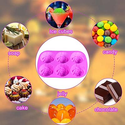 Vodolo Rose Ice Cube Mold,4 PCS Silicone Rose Ice Cube Tray,Valentine Day  Gift Flower Shaped Molds for Chocolate,Candy,Mimosas,Cake,Cocktails,Baking