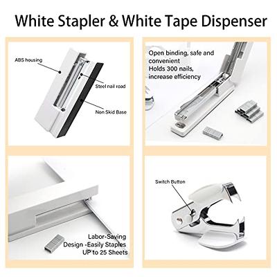 White Office Supplies, Shellvcase White Desk Accessories, Stapler and Tape  Dispenser Set for Women with Stapler, Tape Dispenser, Staple Remover,  Staples, Clips, Scissor and Pens for Students - Yahoo Shopping