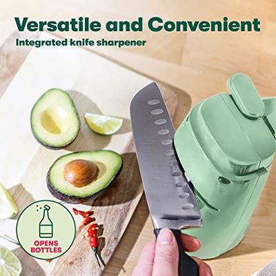 BELLA Electric Can Opener and Knife Sharpener, Multifunctional Jar and Bottle  Opener with Removable Cutting Lever and Cord Storage, Stainless Steel Blade,  White - Yahoo Shopping