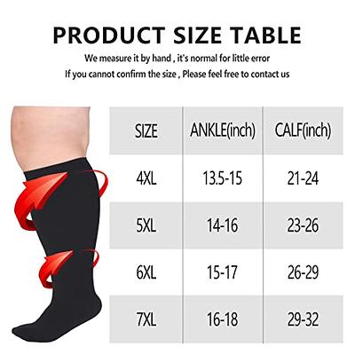 Compression Socks For Women Men,Plus Size Compression Socks Men Women,Wide  Calf Compression Stockings Support Socks,Extra Large 20-30 mmhg Thigh High