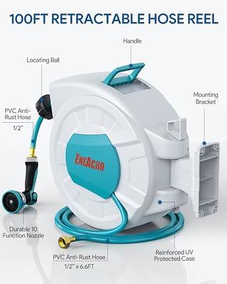 Retractable Hose Reel, 5/8 inch x 90 ft, Any Length Lock