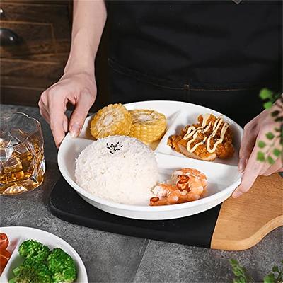 YBOBK HOME Portion Control Plate For Adults Weight Loss, Round Bariatric  Portion Control Plate, Reusable Plastic Divided Plate With 3 Compartments