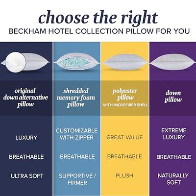 Beckham Hotel Collection Luxury Linens Down Alternative Pillows for Sleeping,  Queen, 2 Pack 