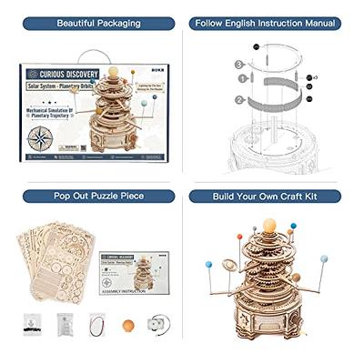 ROKR 3D Wooden Puzzle-Mechanical Model-Wooden Craft Kit-DIY Assembly Toy-Mechanical Gears Set-Brain Teaser Games-Best Gifts for