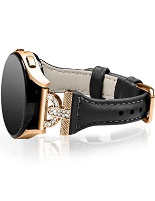  Leather Band Compatible with Samsung Galaxy Watch 6/5/4 40mm  44mm/6 Classic Band 43mm 47mm/4 Classic 42mm 46mm, 20mm Designer Classic  Watch Wristbands for Active 2/3 41mm Women Men : Cell Phones